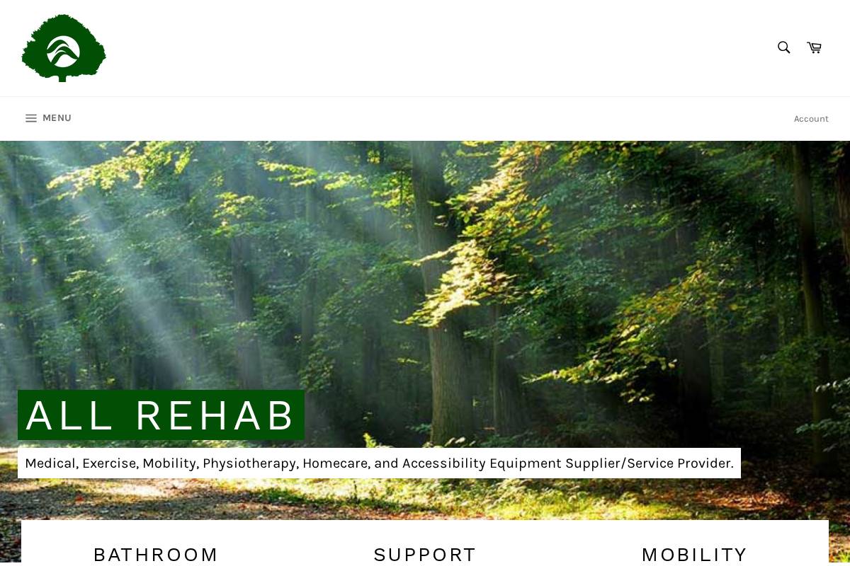 allrehab.ca homepage screenshot