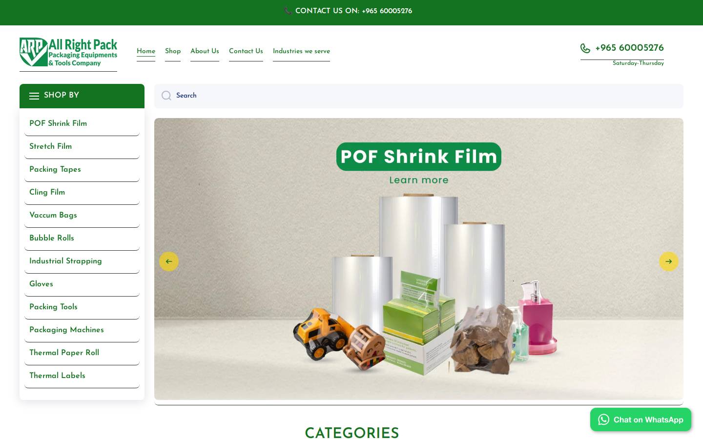 allrightpack.com homepage screenshot