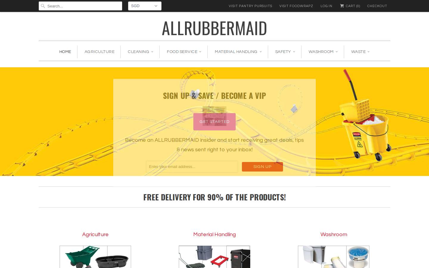 allrubbermaid.com homepage screenshot