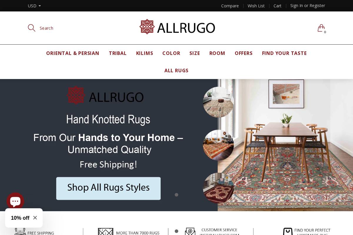 ALLRUGO homepage screenshot