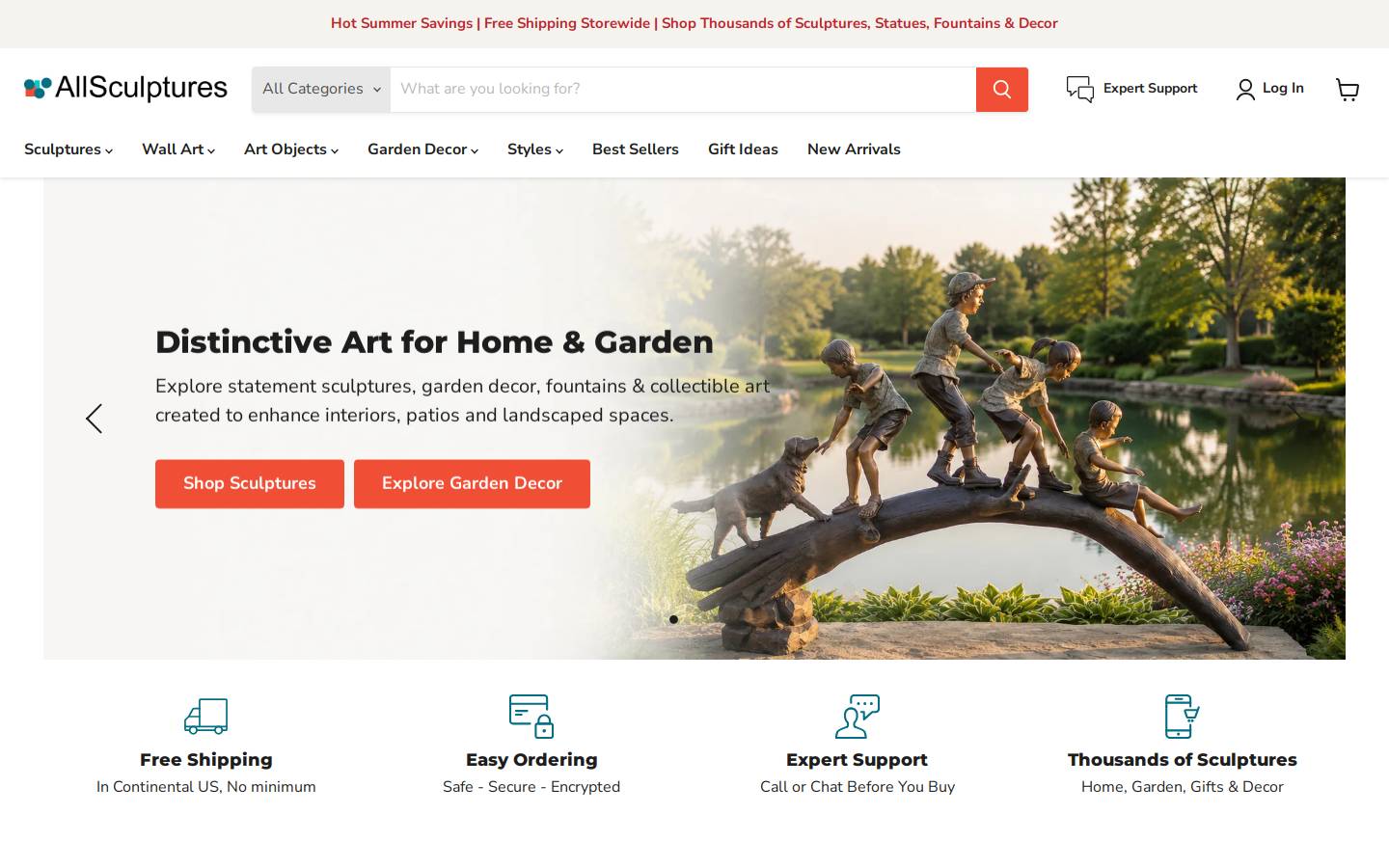 AllSculptures.com homepage screenshot