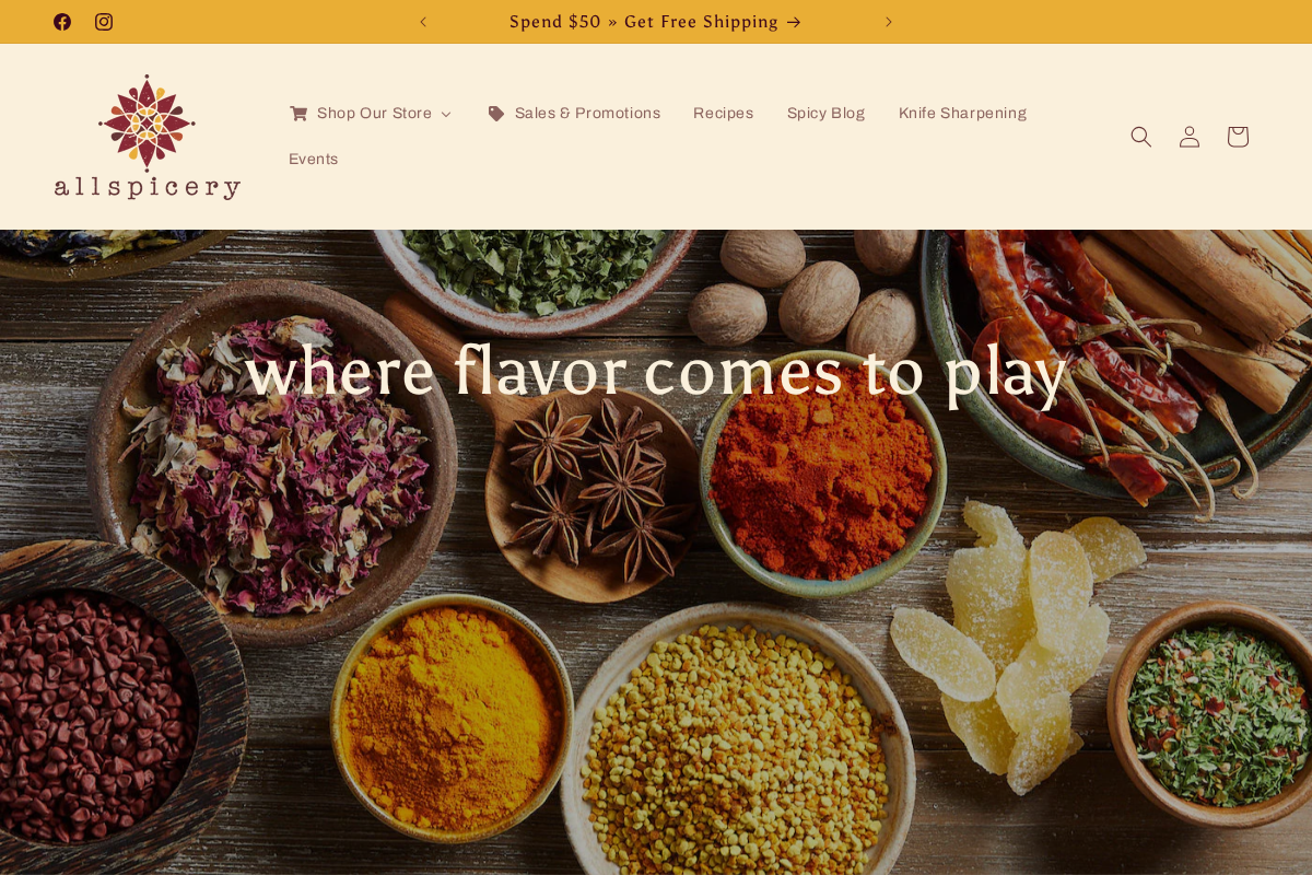 Allspicery homepage screenshot