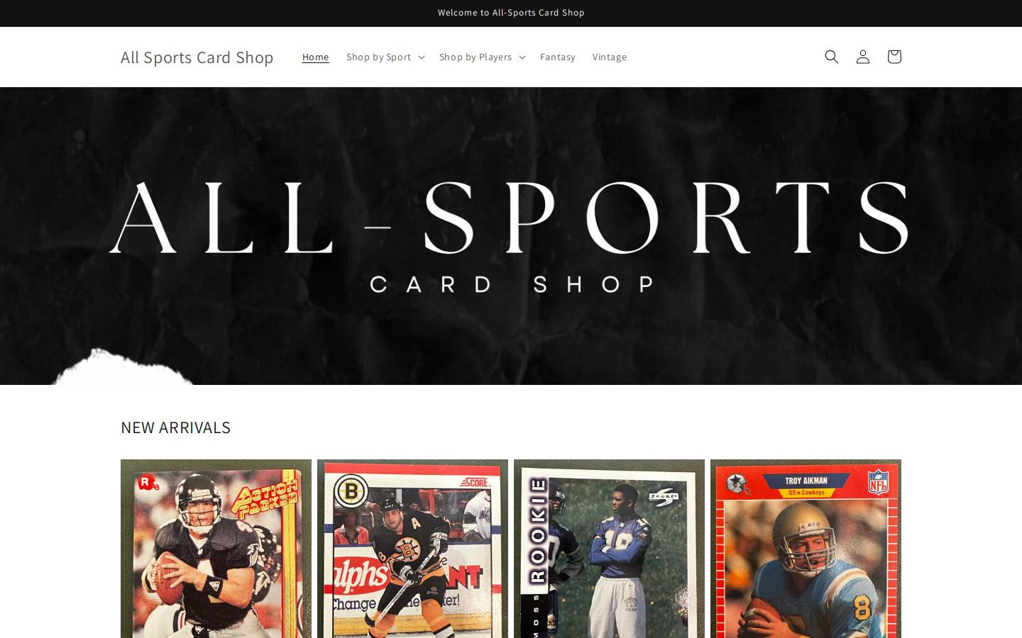 allsportscardshop.com homepage screenshot