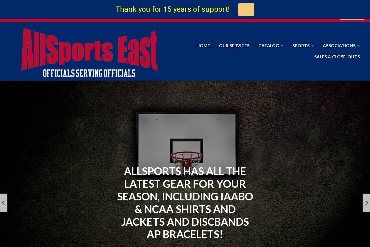 allsportseast.com homepage screenshot