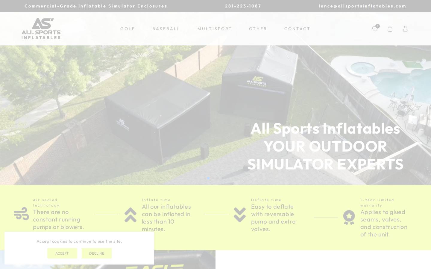 allsportsinflatables.com homepage screenshot