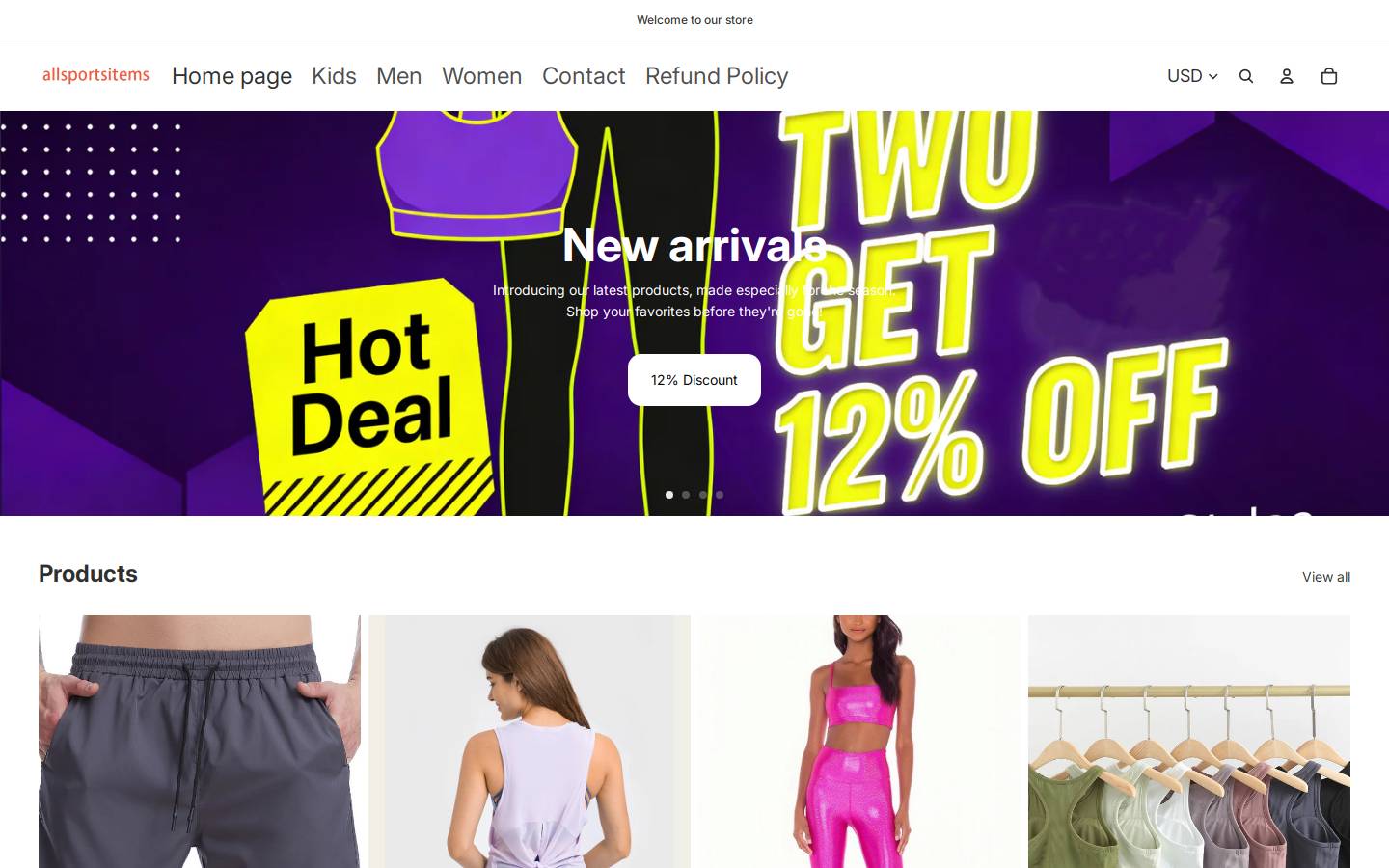 allsportsitems.com homepage screenshot