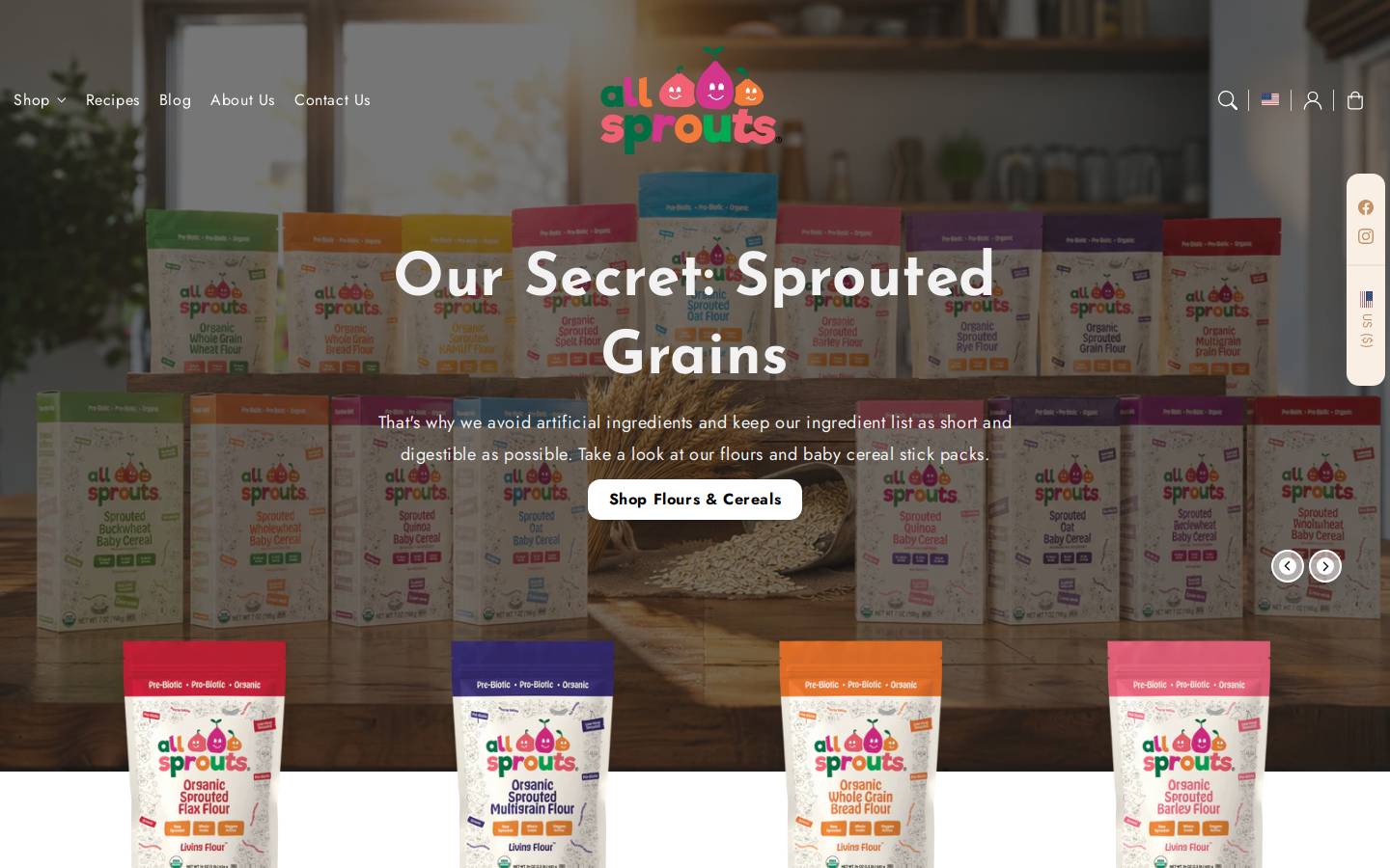 allsprouts.com homepage screenshot