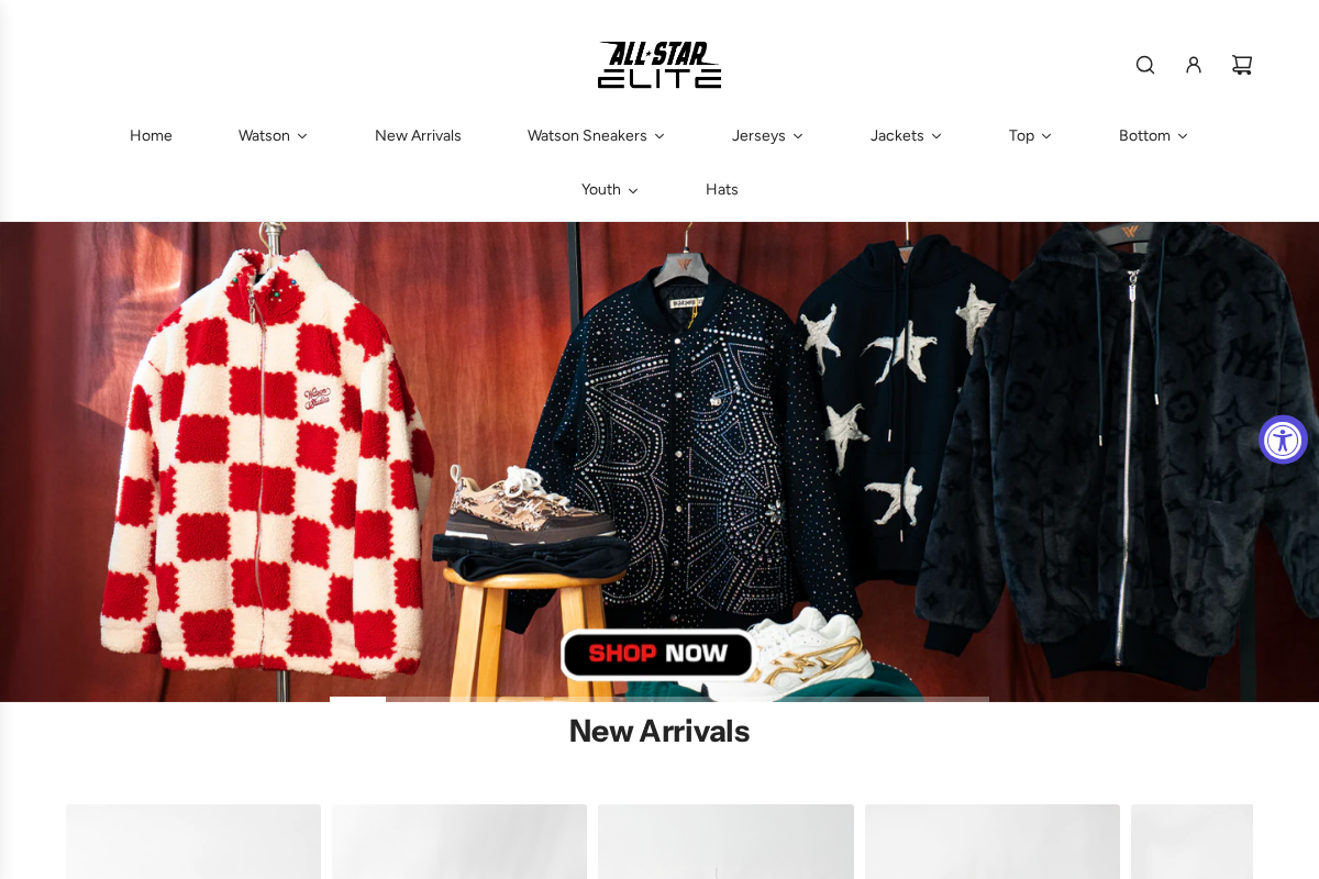 allstarelite.com homepage screenshot