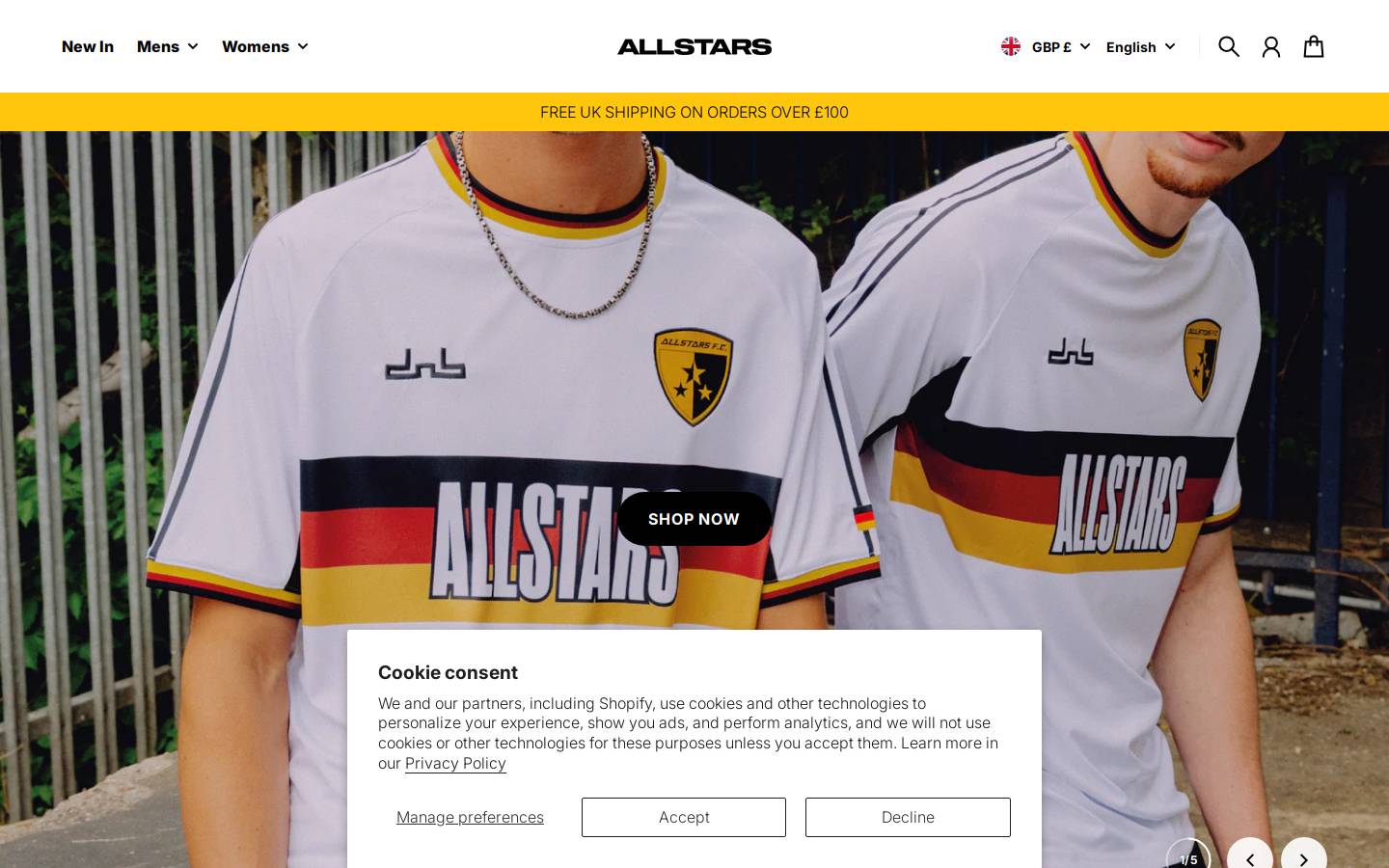 allstars.store homepage screenshot