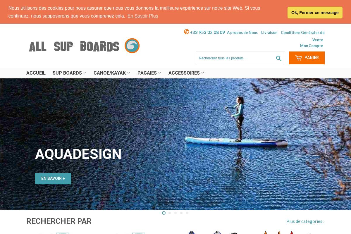 allsupboards.com homepage screenshot