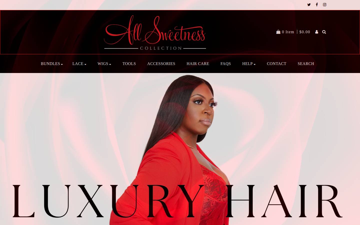 allsweetnesscollection.com homepage screenshot