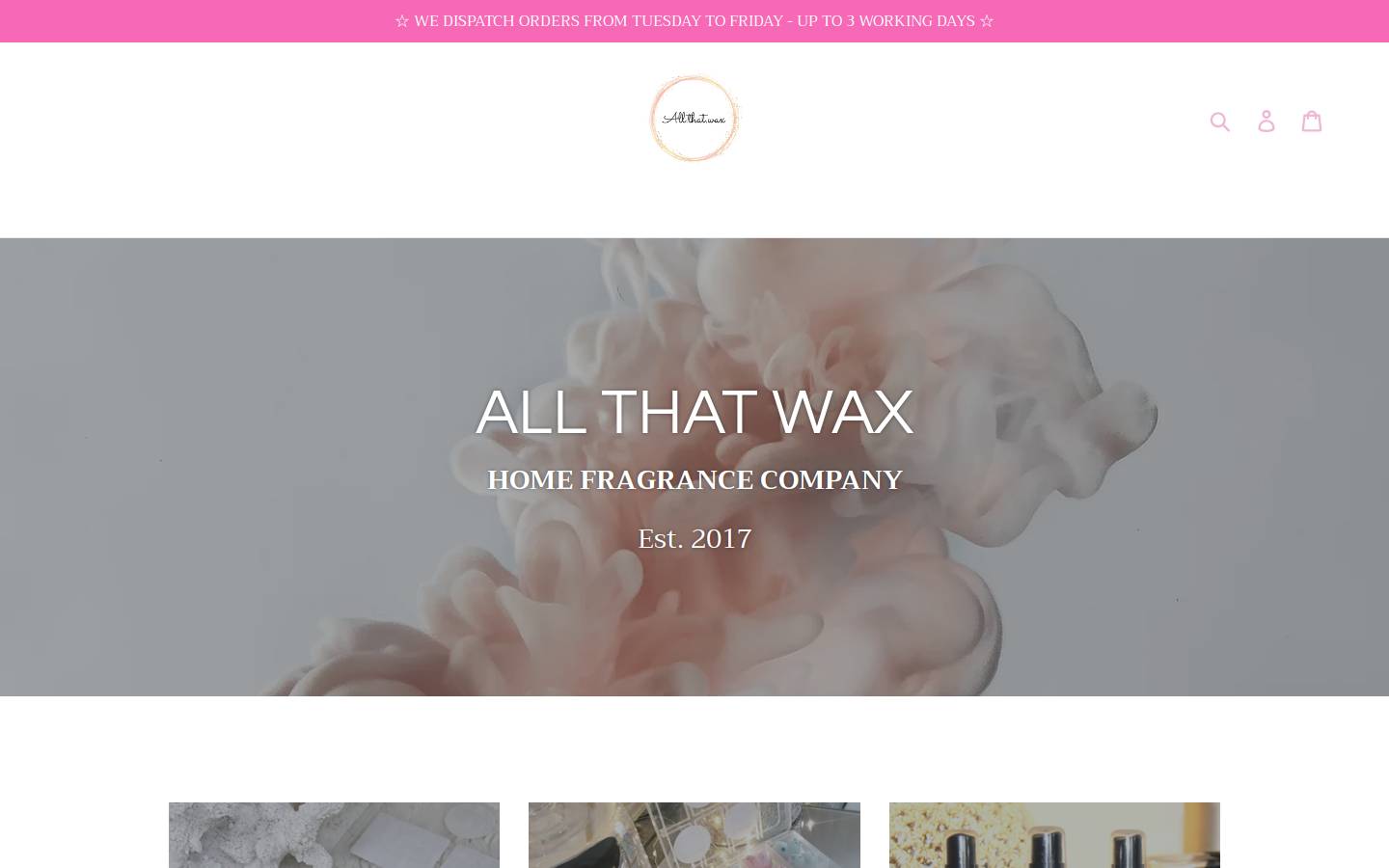 allthatwax.com homepage screenshot