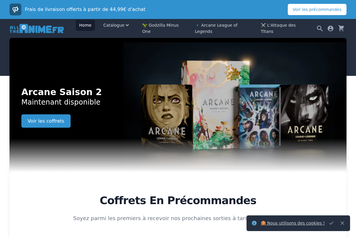 Alltheanime.fr par Anime Ltd. homepage screenshot