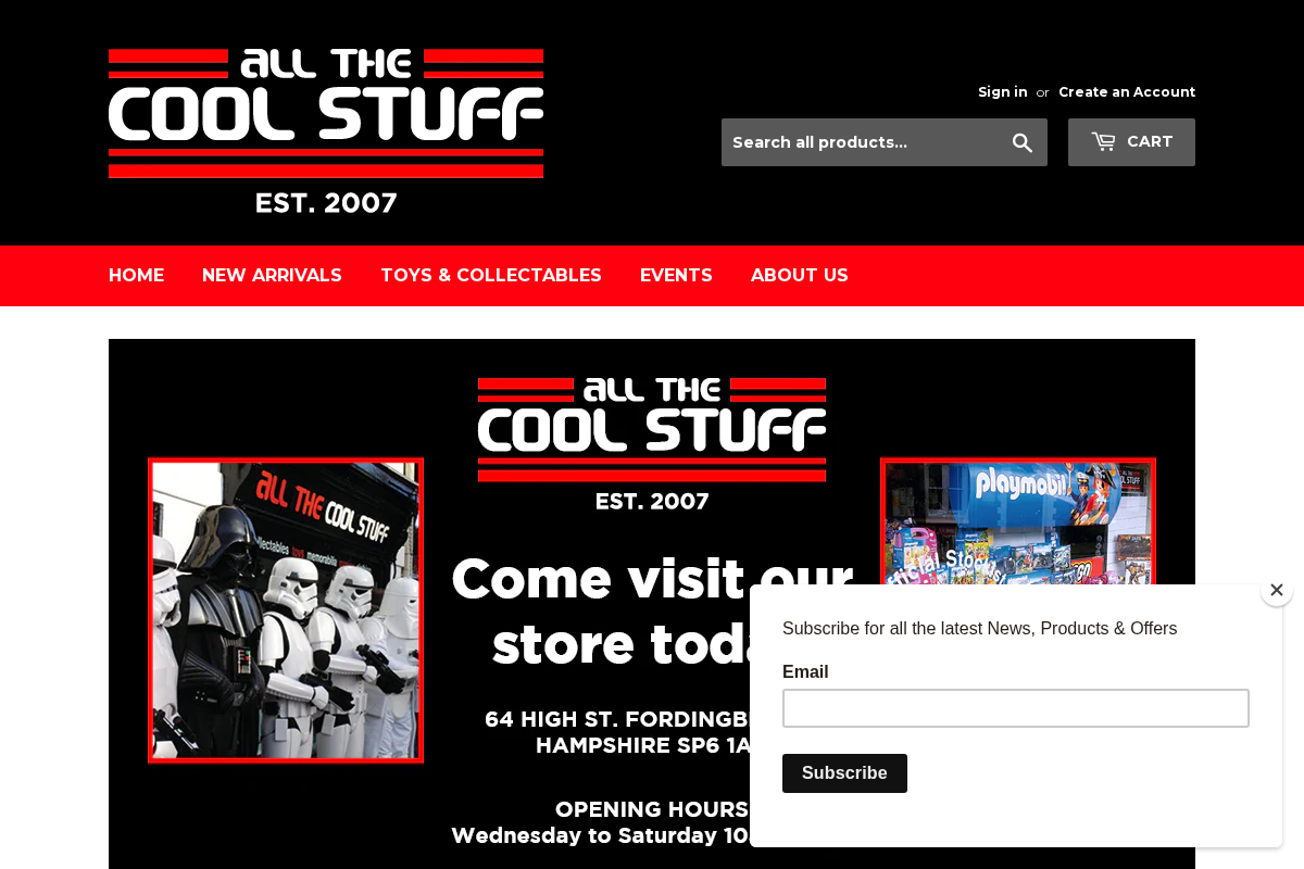 All The Cool Stuff homepage screenshot