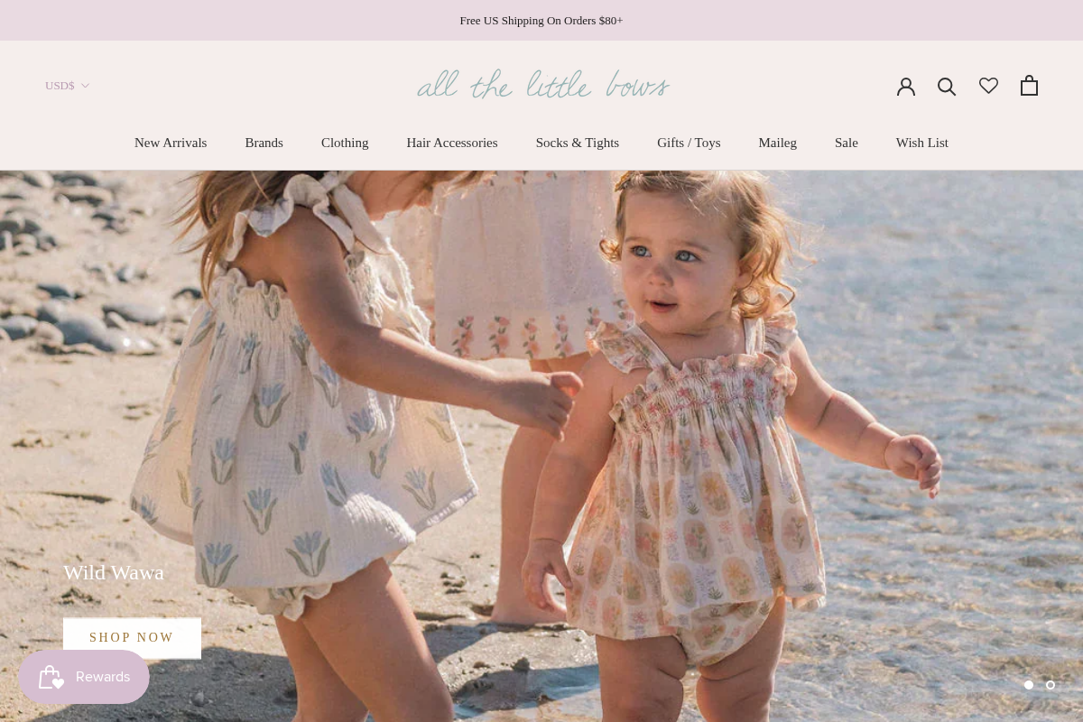 allthelittlebows.com homepage screenshot