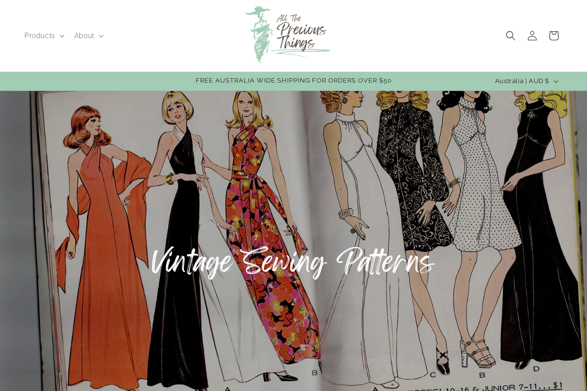 All The Precious Things homepage screenshot