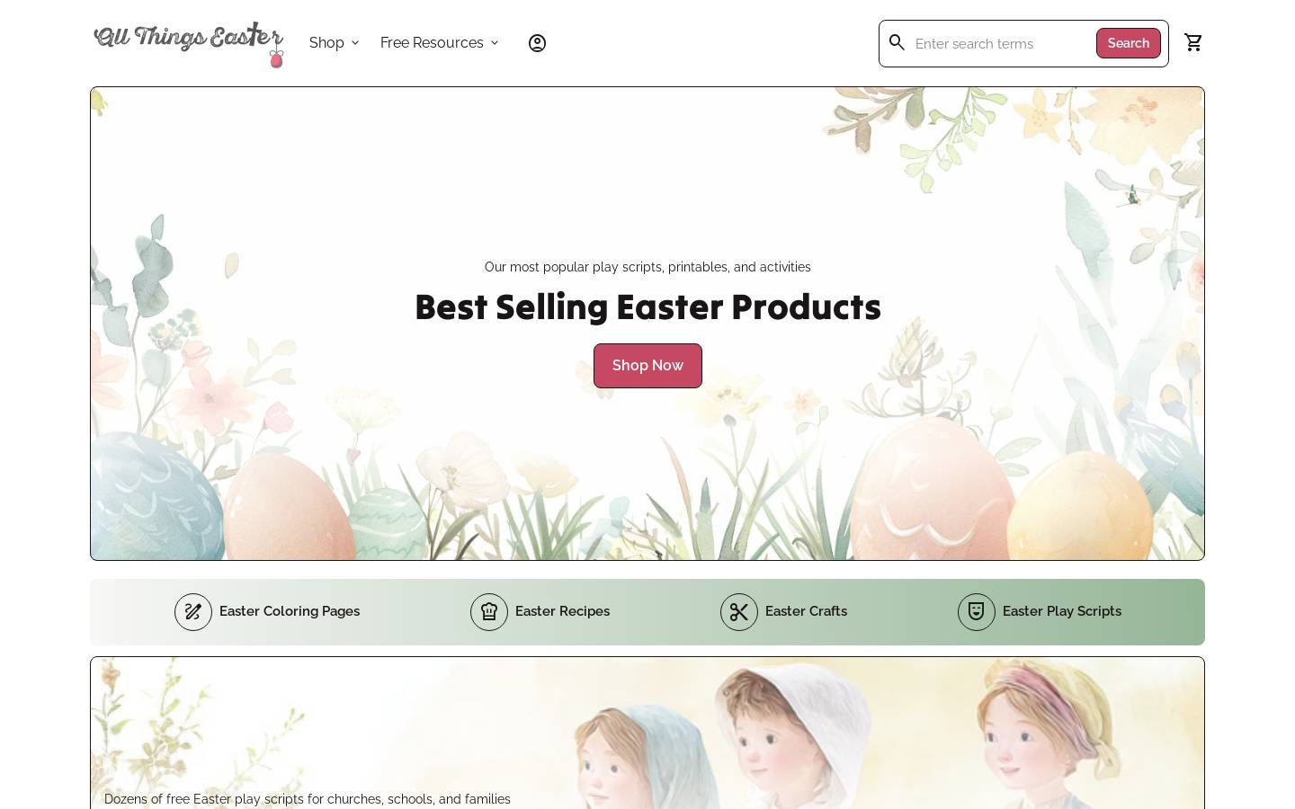 allthingseaster.com homepage screenshot