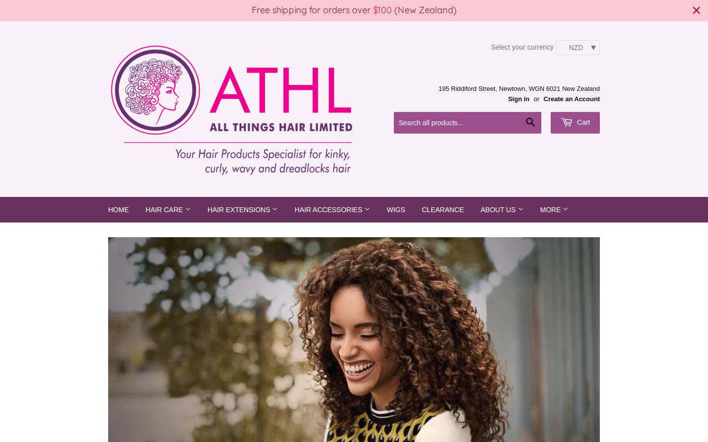 allthingshair.co.nz homepage screenshot