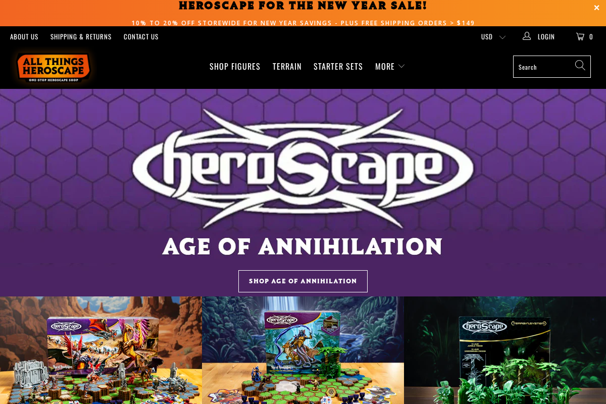 Allthingsheroscape homepage screenshot