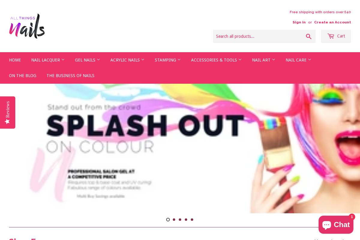 Allthingsnails homepage screenshot