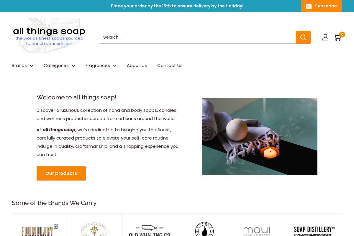 allthingssoap.com homepage screenshot