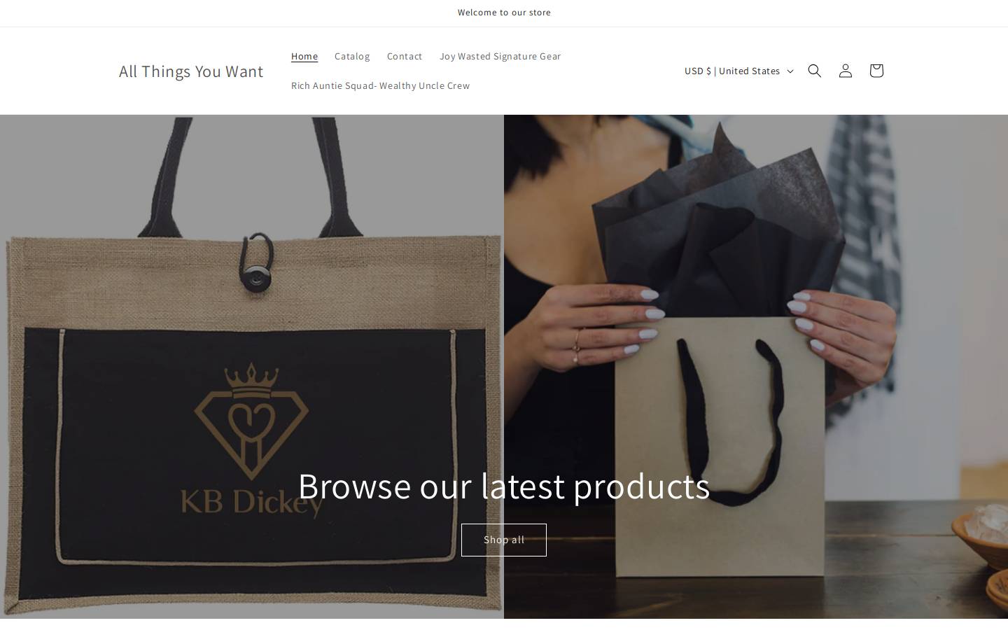 allthingsyouwant.com homepage screenshot