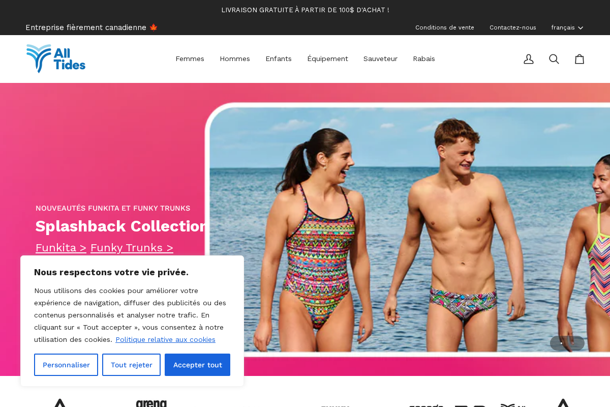 All Tides homepage screenshot