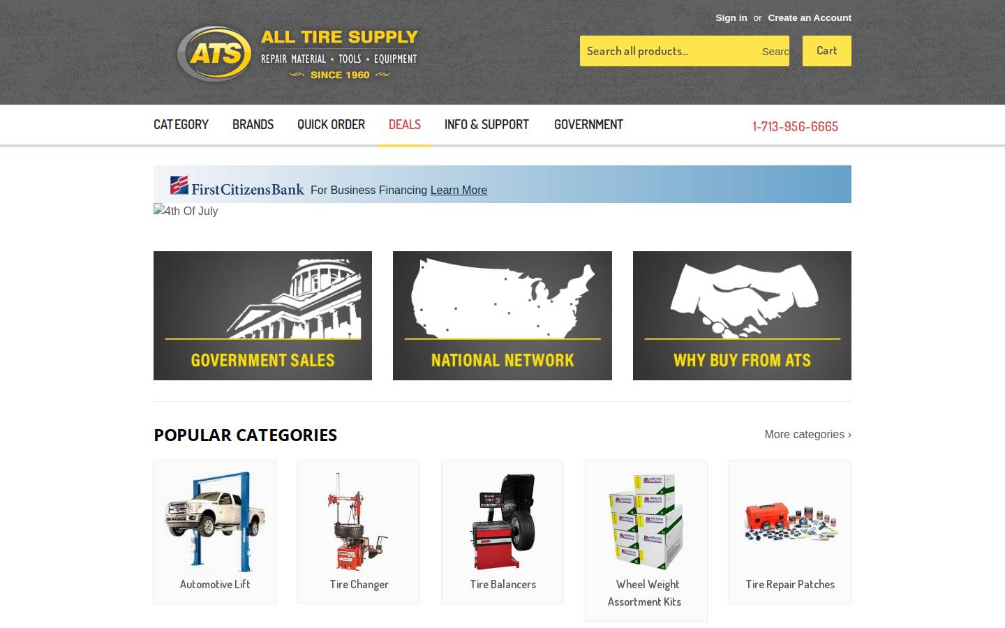 alltiresupply.com homepage screenshot