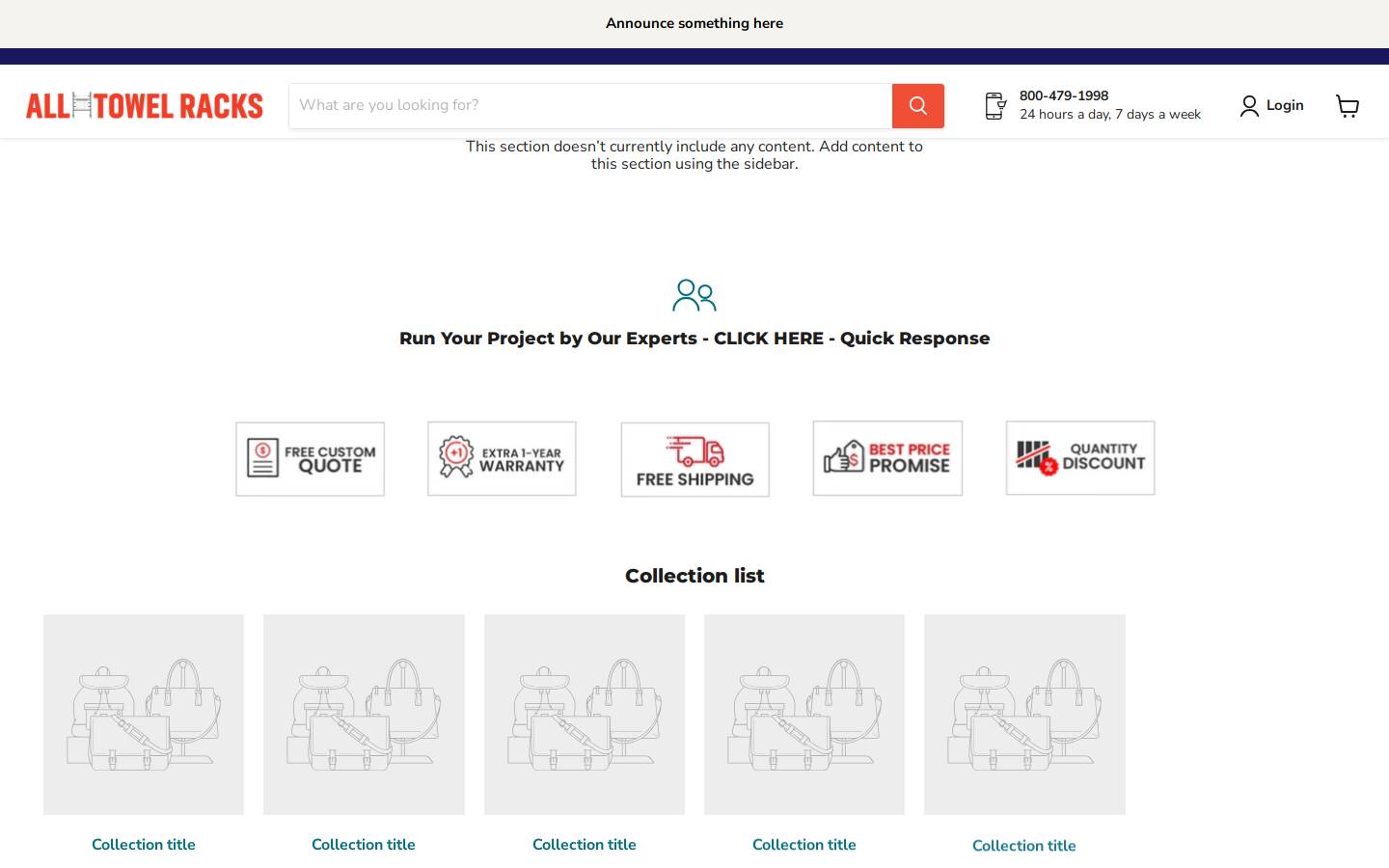 alltowelracks.com homepage screenshot