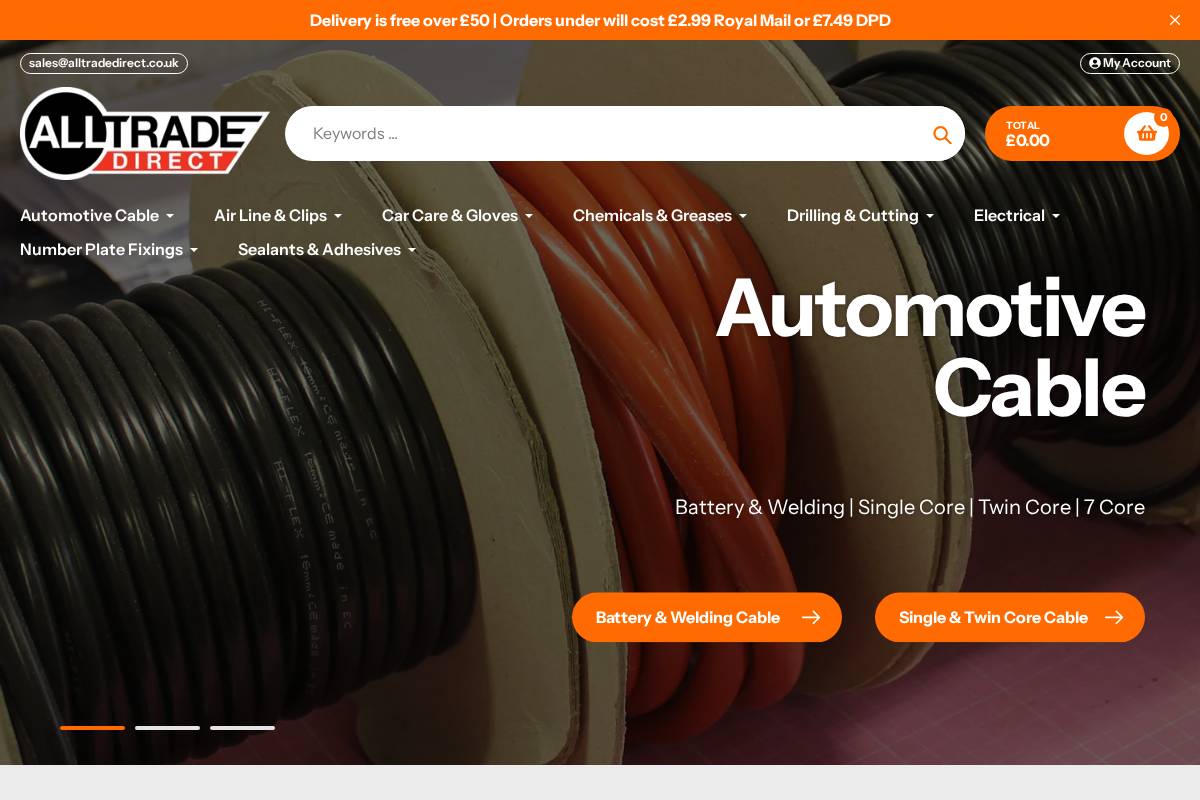 alltradedirect.co.uk homepage screenshot