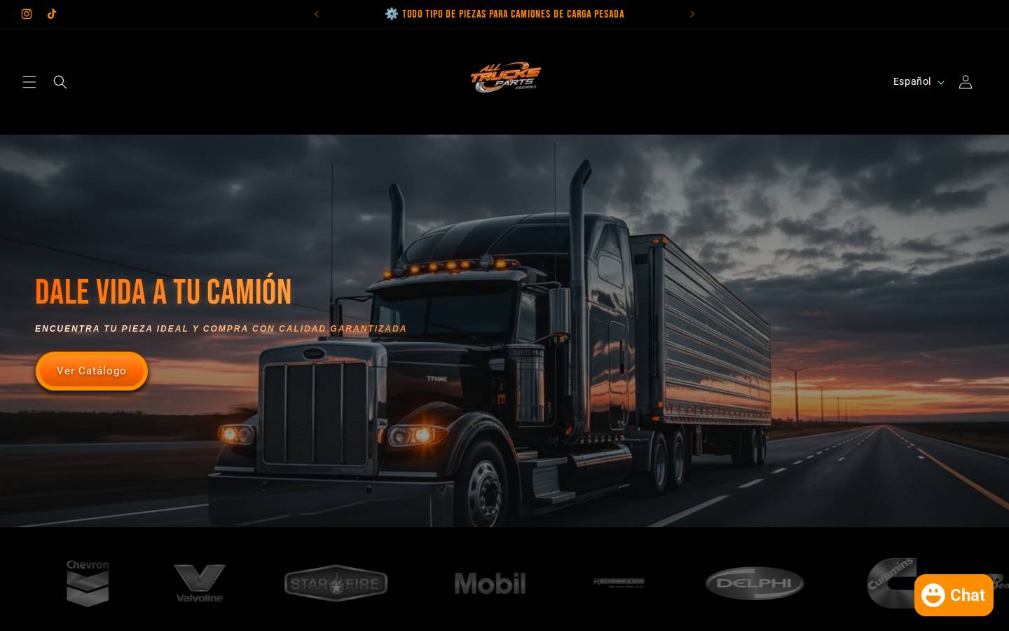 alltrucksparts.com homepage screenshot