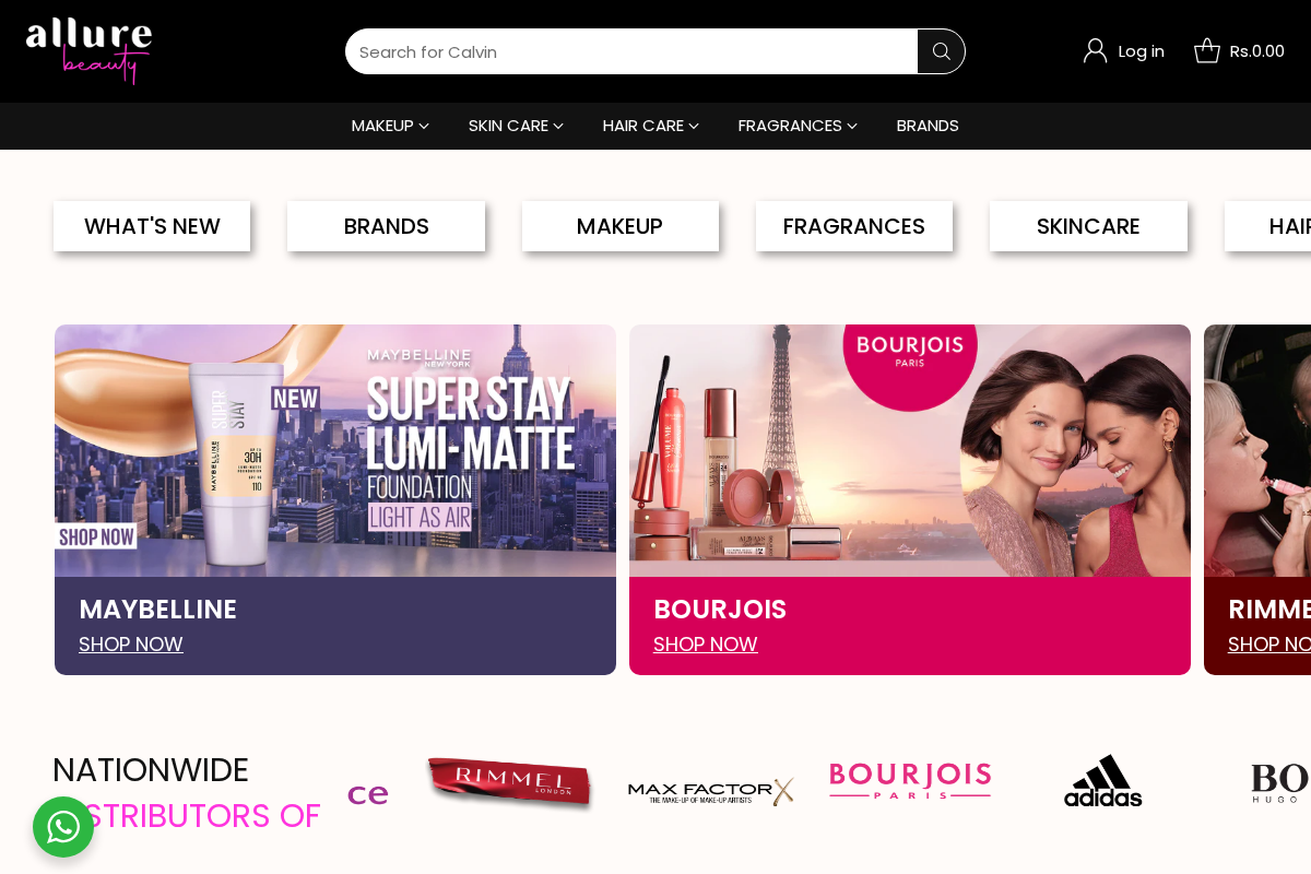 Allure Beauty homepage screenshot