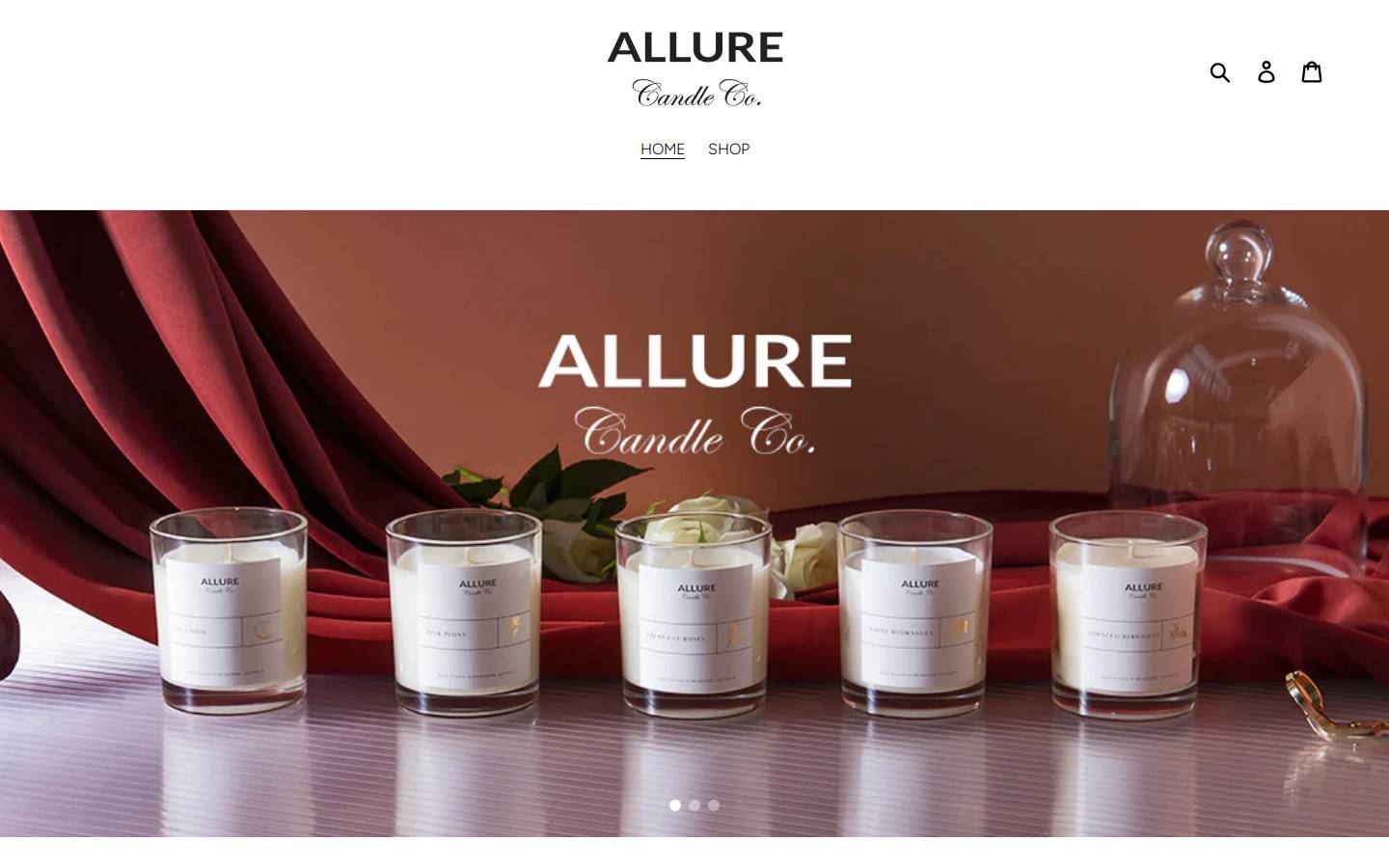 allurecandle.co homepage screenshot