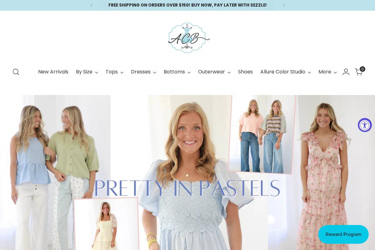 allureclothingboutique.com homepage screenshot
