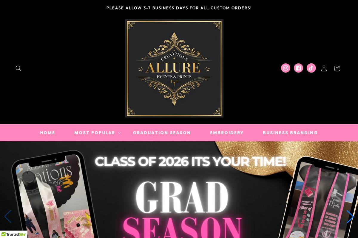 allurecreationsco.com homepage screenshot