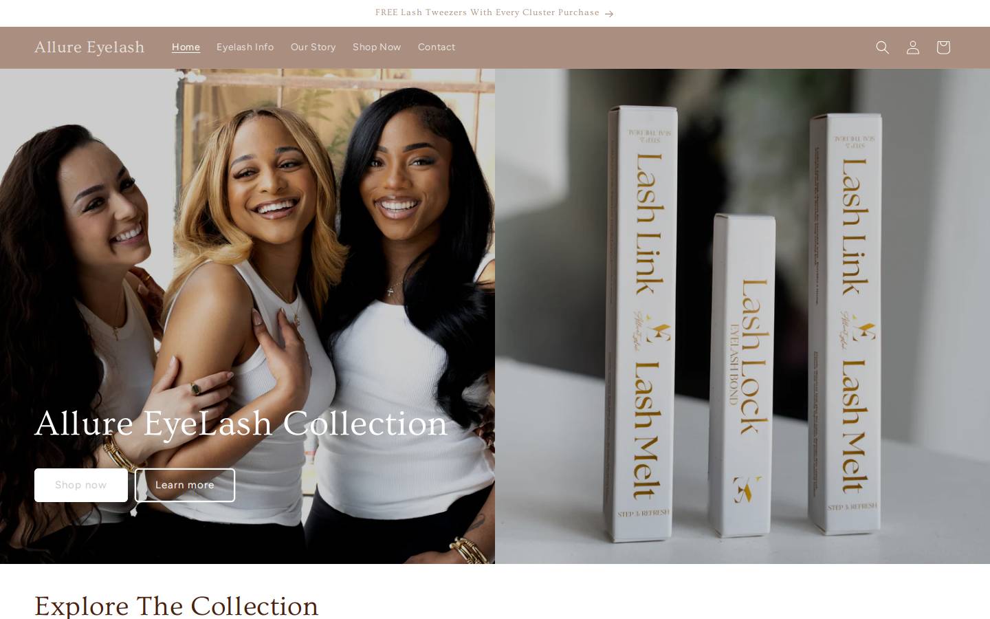 allureeyelash.com homepage screenshot