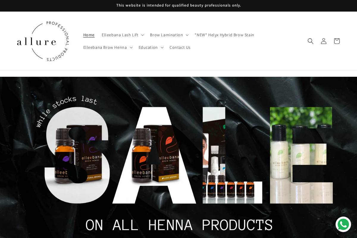 allureprofessional.co.za homepage screenshot