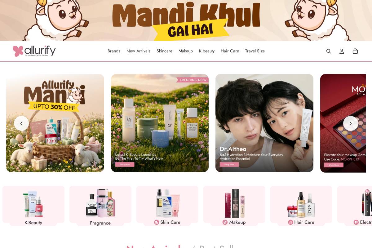 allurify.pk homepage screenshot