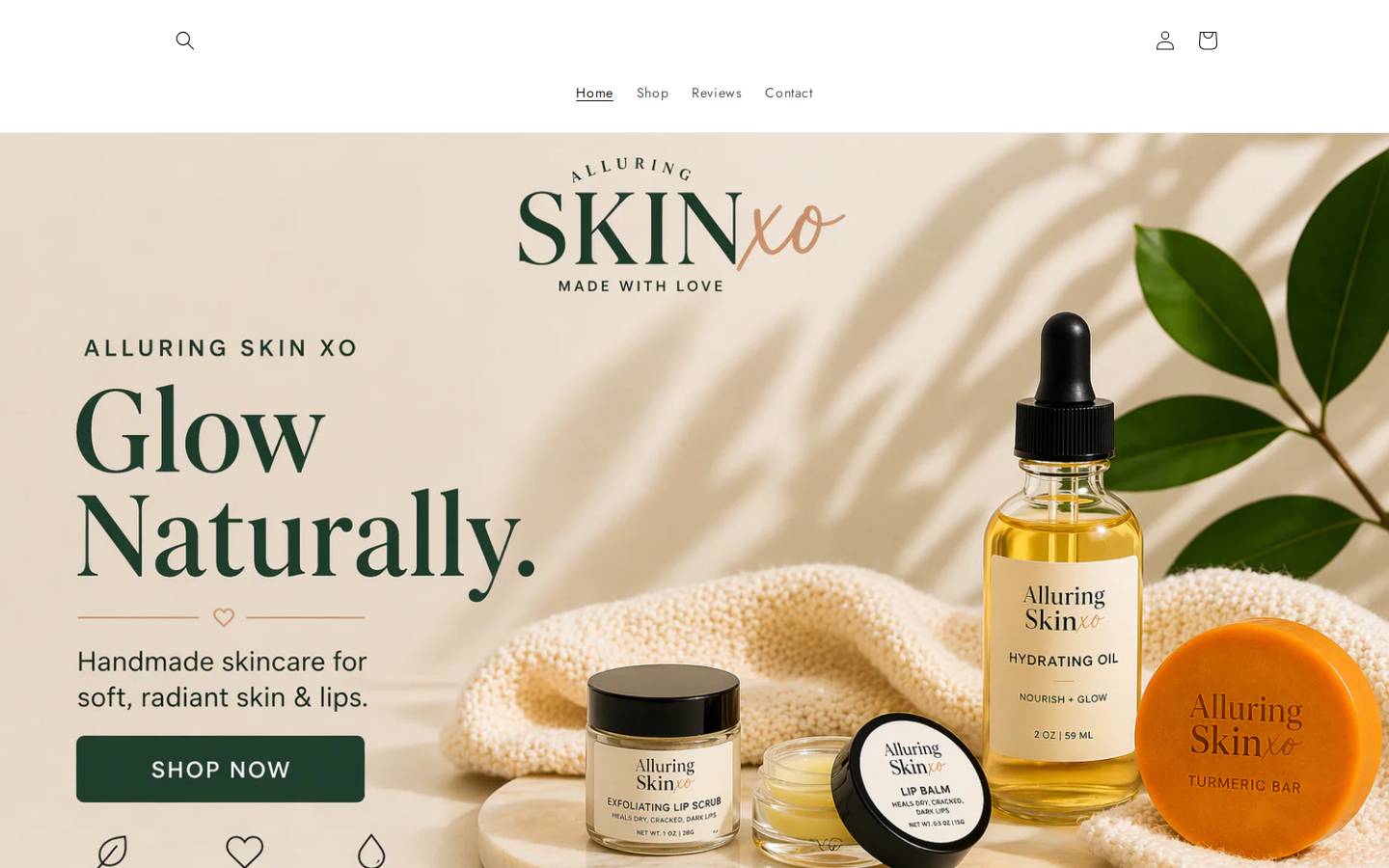 alluringskinxo.com homepage screenshot