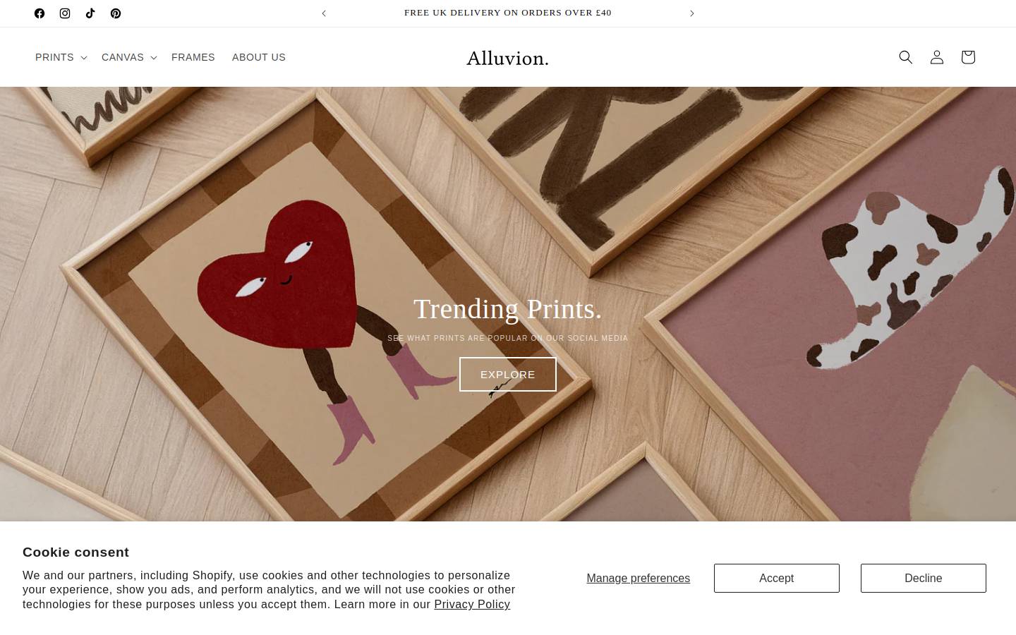 alluvionhome.com homepage screenshot