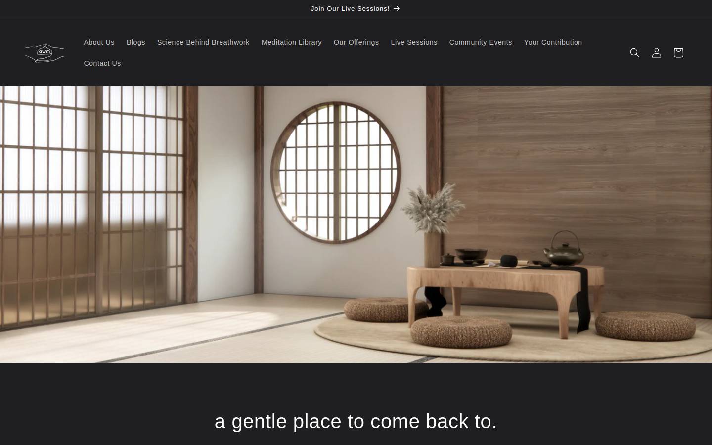 allwhomeditate.com homepage screenshot