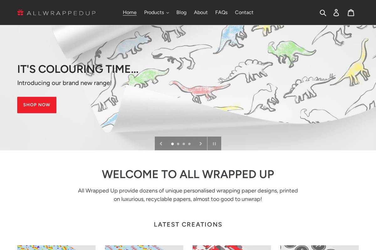 allwrappedupuk.com homepage screenshot