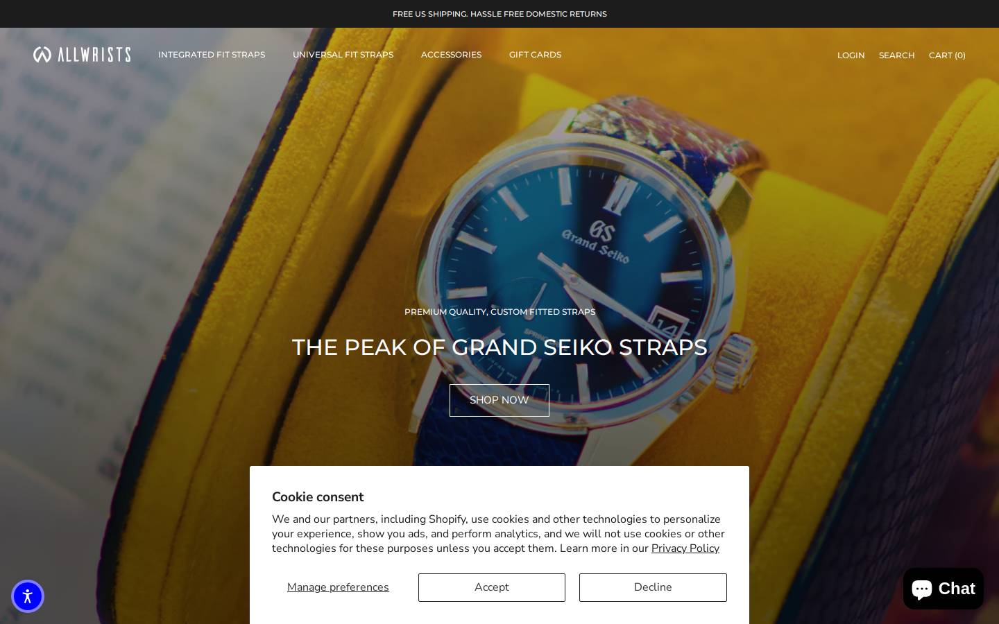allwrists.com homepage screenshot