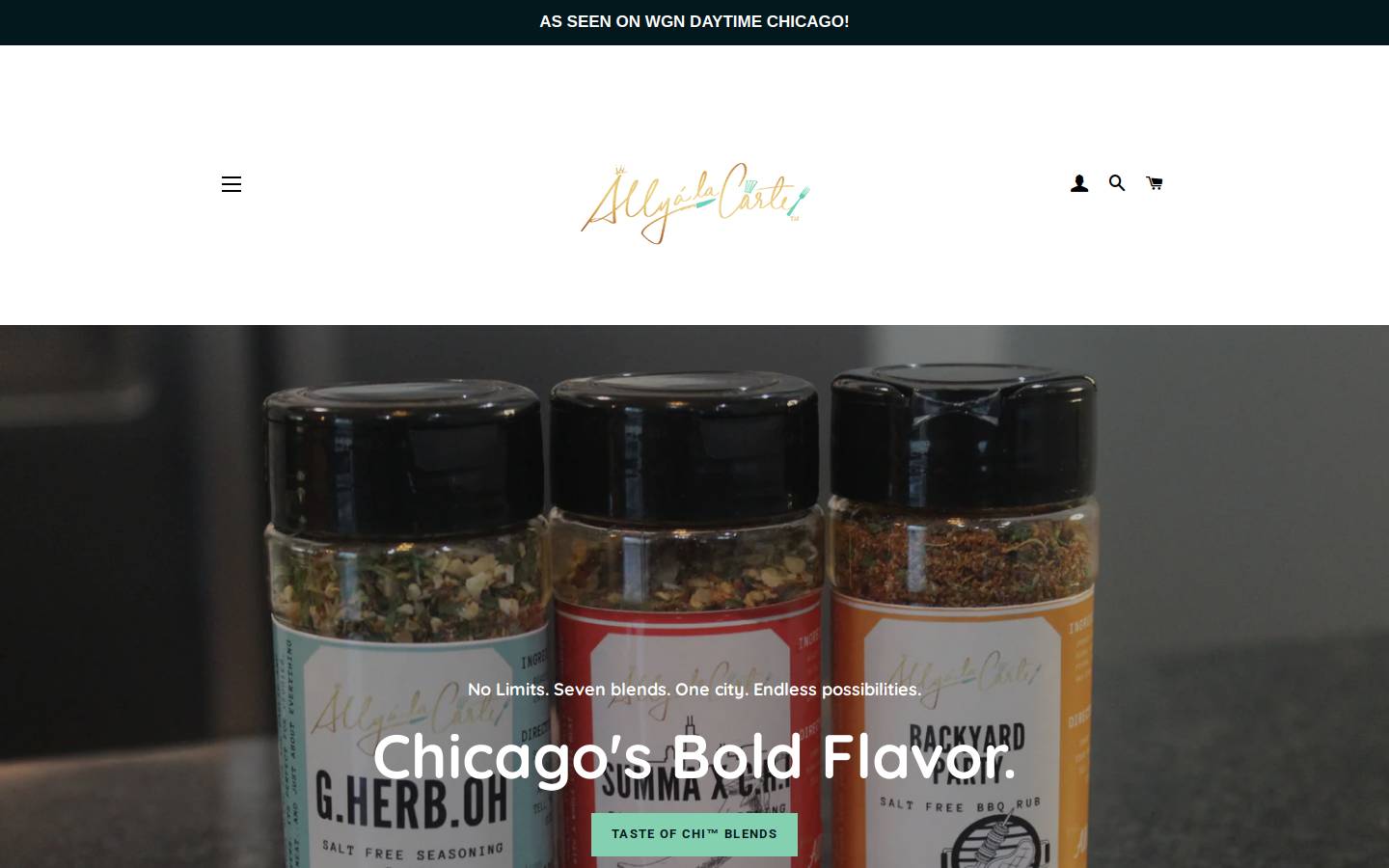 allyalacarte.com homepage screenshot