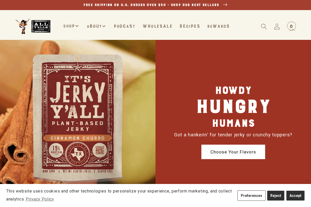 allyallsfoods.com homepage screenshot