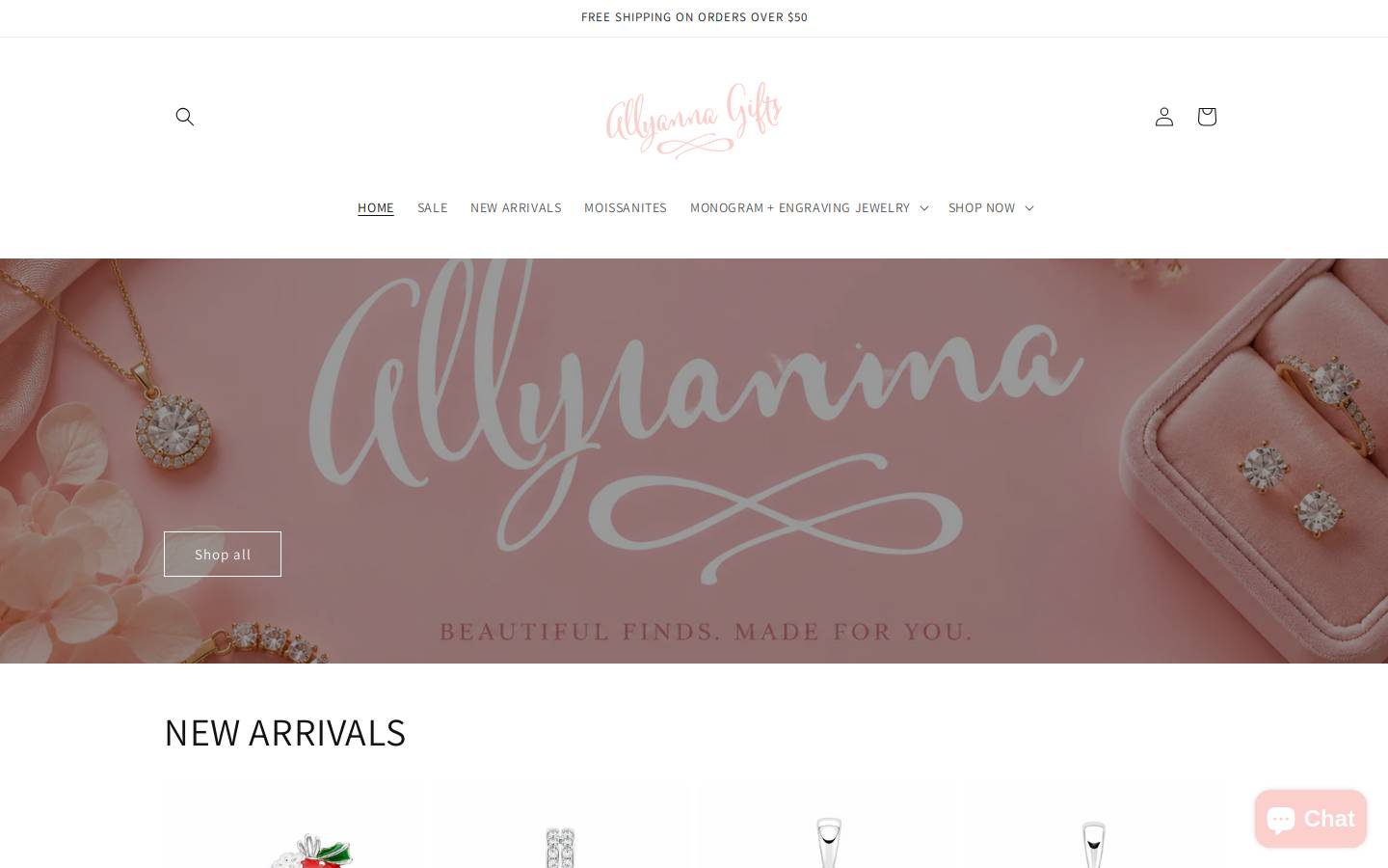 allyannagifts.com homepage screenshot
