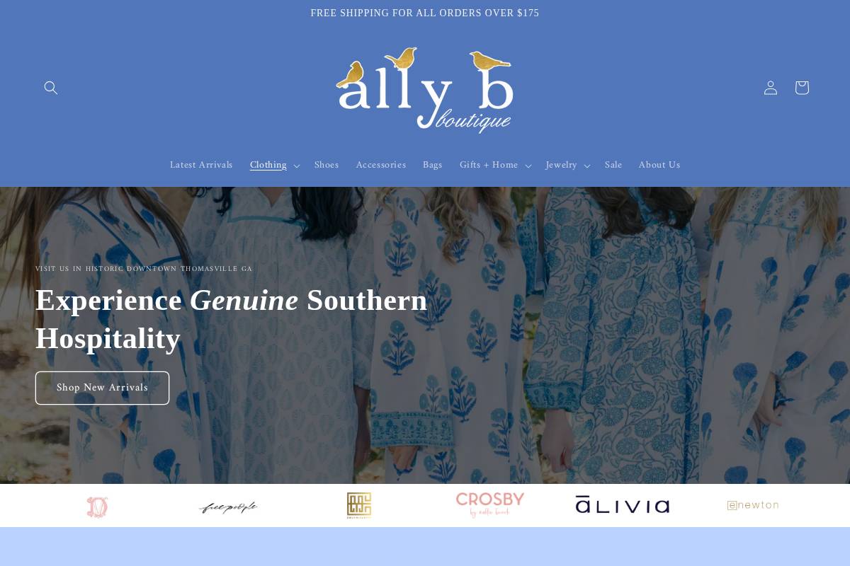 allybboutique.com homepage screenshot