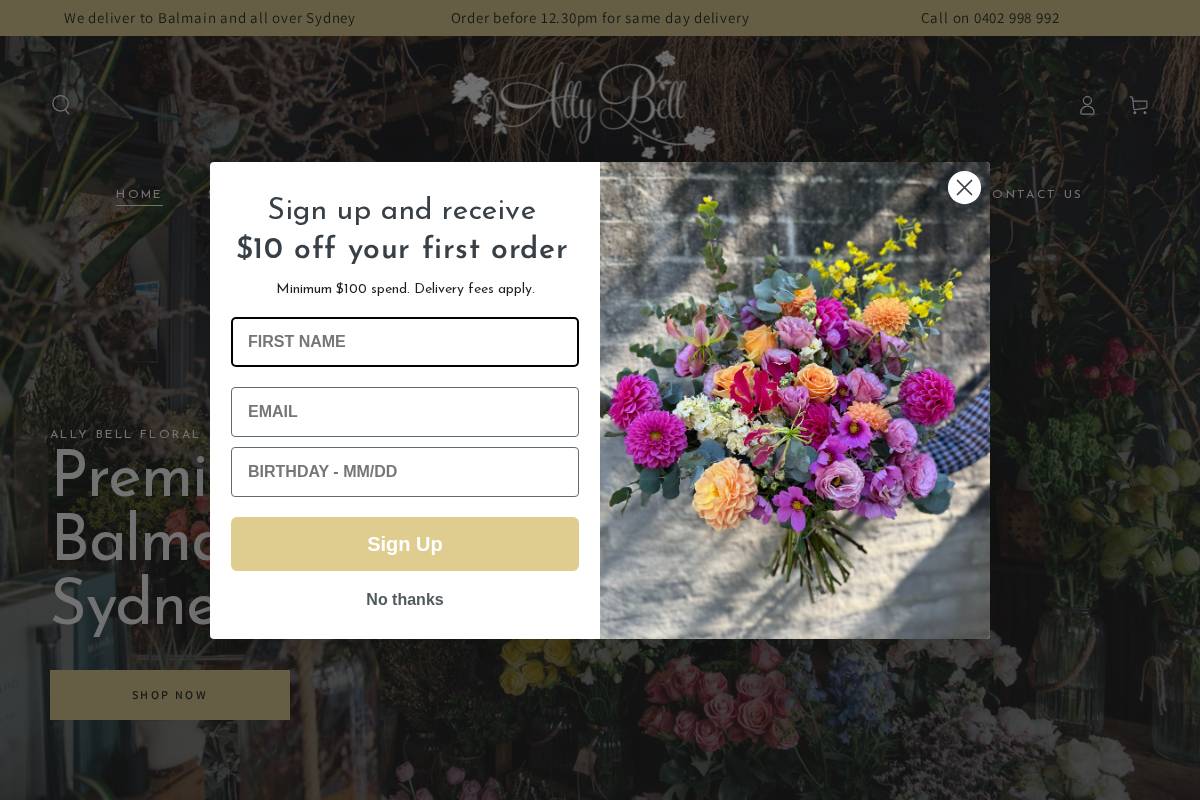 allybell.com.au homepage screenshot
