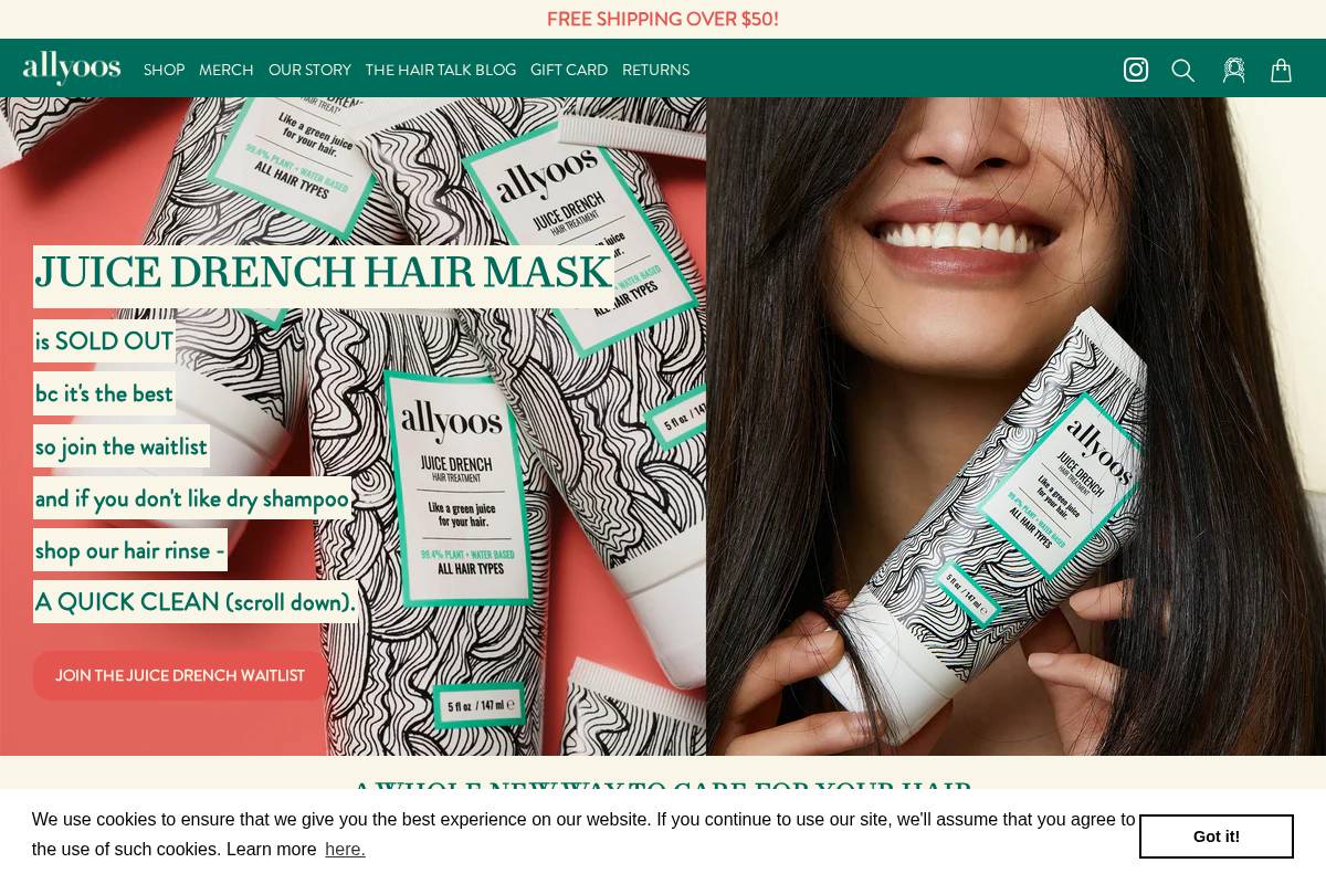 allyoos.com homepage screenshot