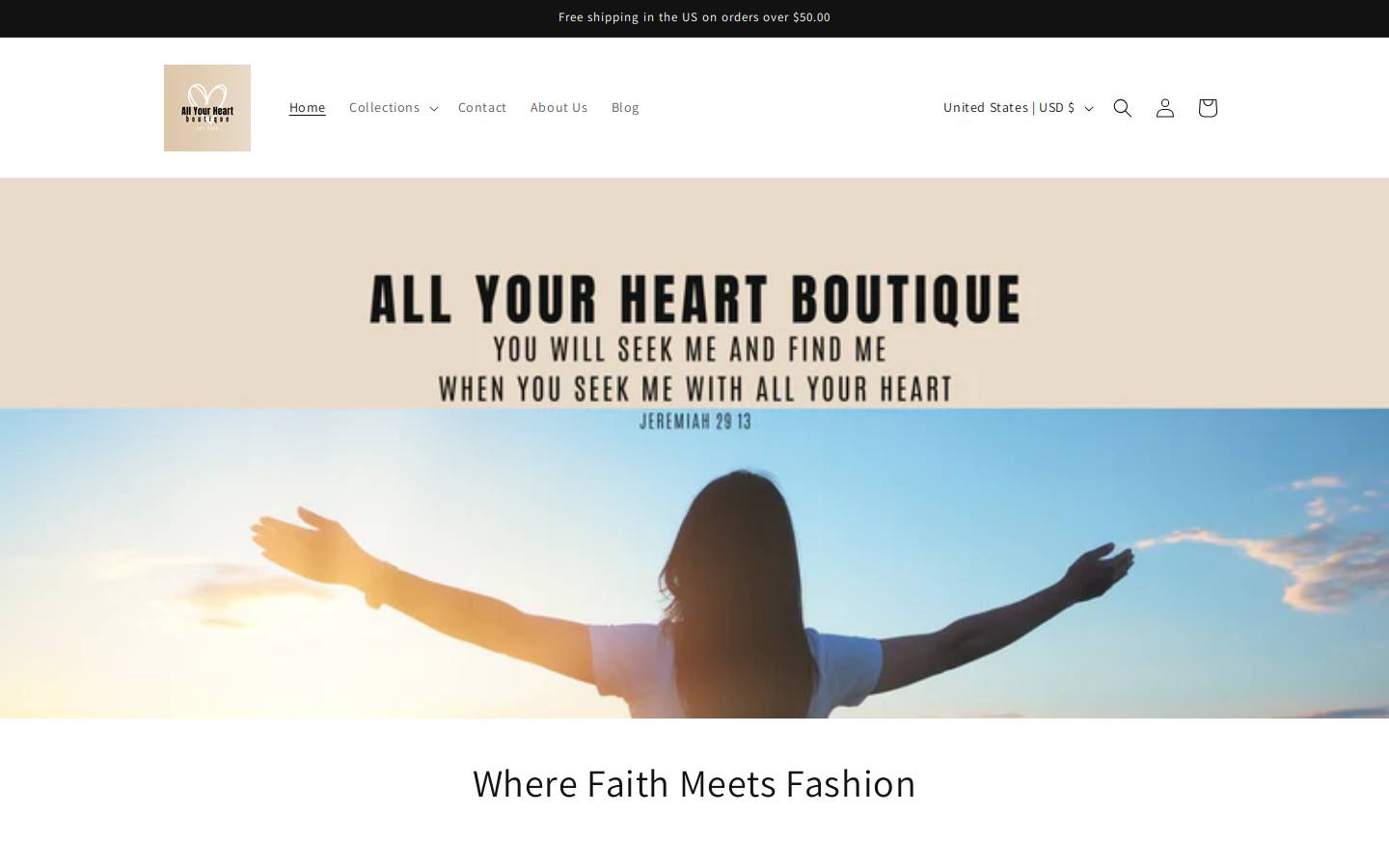 allyourheartboutique.com homepage screenshot